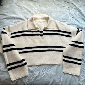Oak + Fort Collared Stripped Sweater